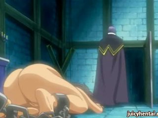 Tied up anime cutie gets her cunt pounded Video