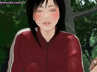 Animated 孩兒 tasting 大 陰莖