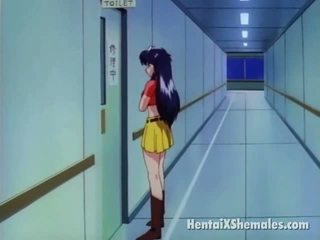 Hawt Blond Anime Shemale Sucking A Shim`s Big Schlong On Her Knees