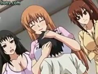 Duży titted anime babes licking