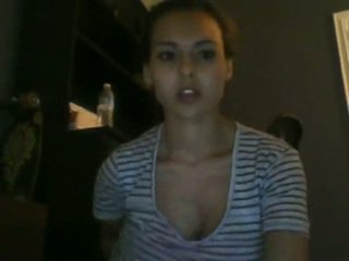 brunette, jong, mooi, webcam