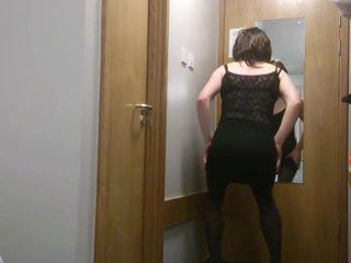 crossdresser, solo, onani, amatør