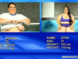 Uncovered óleo luta match entre sbbws monika e jitka