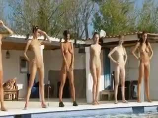 Six Naked Girls By The Pool From Poland