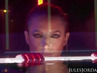 Jules Jordan: Dark Seduction Angela White Fucks Under Neon Lights at Night