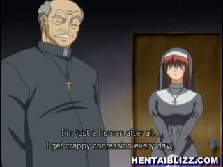 Hentai suora gets scopata da perversi priest