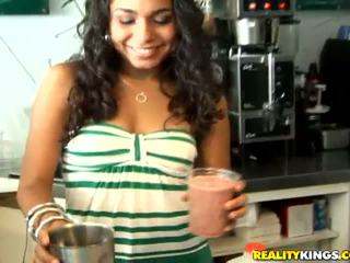 Latina fast food salesgirl Deven Rose picked up