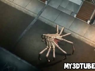 Foxy 3d blondýnka kotě fucked podle two mimozemšťan spiders